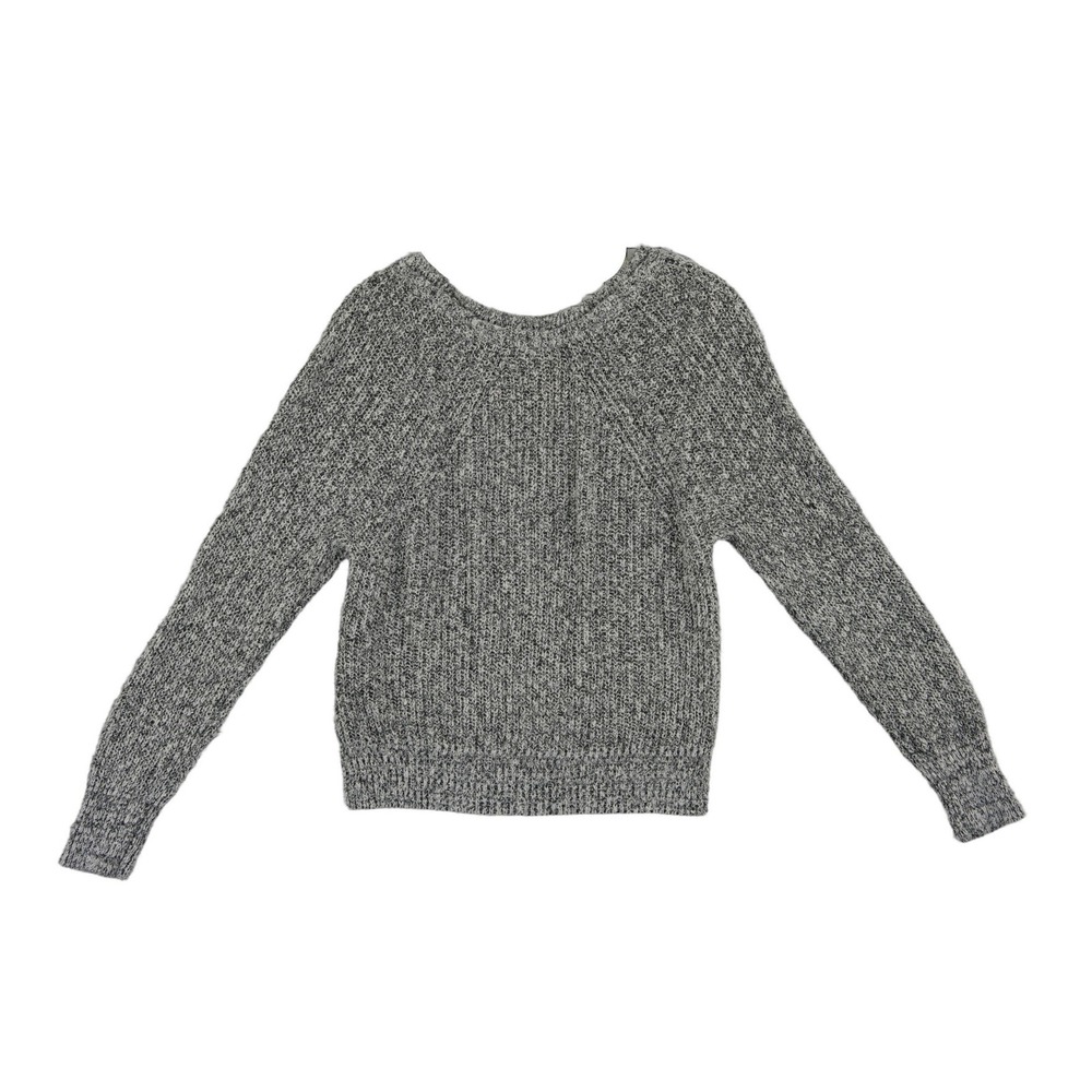 Free People Sweater Women's Size‎ Medium Black White Marled Chunky Knit Raglan